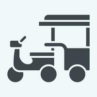 Icon Tuk Tuk. related to Cambodia symbol. glyph style. simple design editable. simple illustration vector