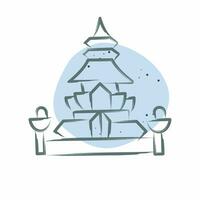 Icon King Norodom Stupa. related to Cambodia symbol. Color Spot Style. simple design editable. simple illustration vector