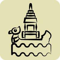 Icon Bon Om Touk. related to Cambodia symbol. hand drawn style. simple design editable. simple illustration vector