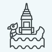 Icon Bon Om Touk. related to Cambodia symbol. line style. simple design editable. simple illustration vector