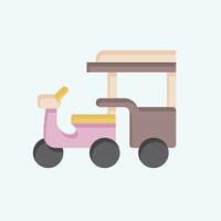 Icon Tuk Tuk. related to Cambodia symbol. flat style. simple design editable. simple illustration vector