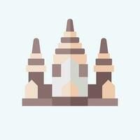 Icon Angkor Wat. related to Cambodia symbol. flat style. simple design editable. simple illustration vector