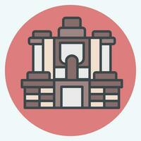 Icon Angkor Thom. related to Cambodia symbol. color mate style. simple design editable. simple illustration vector