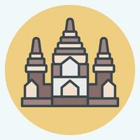 Icon Angkor Wat. related to Cambodia symbol. color mate style. simple design editable. simple illustration vector