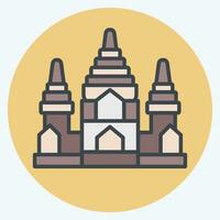 Icon Angkor Wat. related to Cambodia symbol. color mate style. simple design editable. simple illustration vector