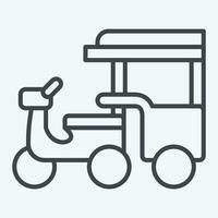 Icon Tuk Tuk. related to Cambodia symbol. line style. simple design editable. simple illustration vector