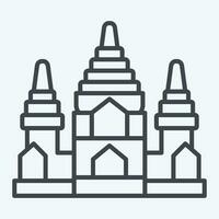 Icon Angkor Wat. related to Cambodia symbol. line style. simple design editable. simple illustration vector