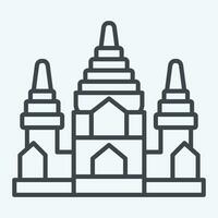 Icon Angkor Wat. related to Cambodia symbol. line style. simple design editable. simple illustration vector