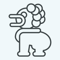 Icon Lion Statues. related to Cambodia symbol. line style. simple design editable. simple illustration vector