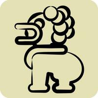 Icon Lion Statues. related to Cambodia symbol. hand drawn style. simple design editable. simple illustration vector