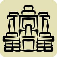 Icon Angkor Thom. related to Cambodia symbol. hand drawn style. simple design editable. simple illustration vector
