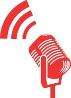 podcast logo icono diseño vector