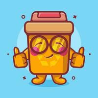 funny recycle bin character mascot with thumb up hand gesture isolated cartoon in flat style design vector