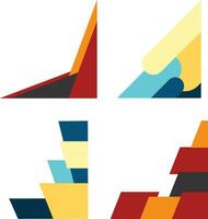 Geometric Corner Shape with Abstract Decoration. Vector Illustration