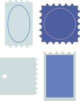 Empty Postage Stamp. Simple Design. Vector Illustration Set.