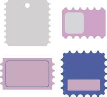 Empty Postage Stamp. Simple Design. Vector Illustration Set.