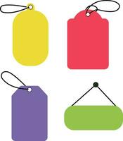 Modern Tag Shape For Price Label. Vector Icon Set.