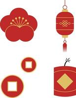 contento chino nuevo año. dibujos animados personaje elemento estilo. vector ilustración.