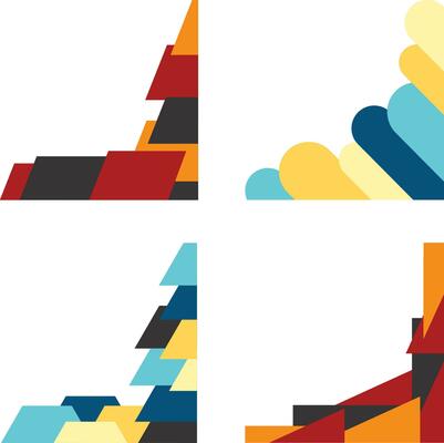 Geometric Corner Shape with Abstract Decoration. Vector Illustration