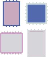 Empty Postage Stamp. Simple Design. Vector Illustration Set.