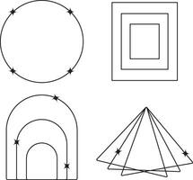 estético línea Arte colocar. básico diseño. aislado en blanco antecedentes vector