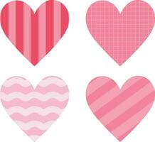 Love Shape Vector Set. Modern Trendy Valentine Day Symbol. Hand Drawn Love Pattern.