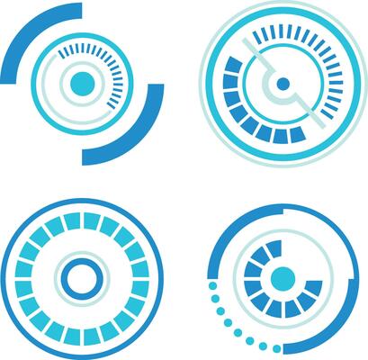 Futuristic Abstract HUD Frame. Circle of Digital Technology Element. Vector Illustration.