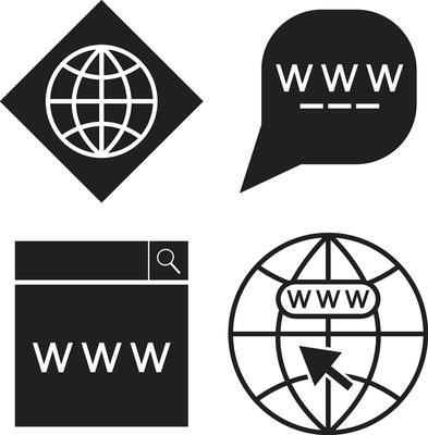 Simple Website Icon Set. Isolated on White Background. Vector Illustration