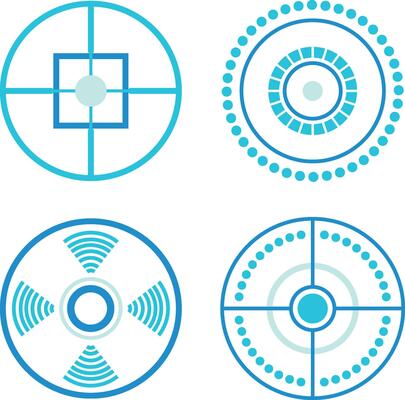 Futuristic Abstract HUD Frame. Circle of Digital Technology Element. Vector Illustration.