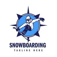 Snowboarding logo design vector illustration