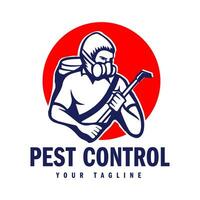 Hand-drawn pest control logo design vector illustration