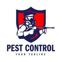 Hand-drawn pest control logo design vector illustration