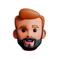 beard  3d rendering icon illustration png