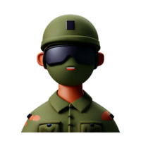 soldado cara 3d representación icono ilustración png