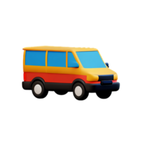 van 3d rendering icon illustration png