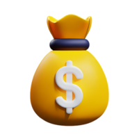 money bag 3d rendering icon illustration png