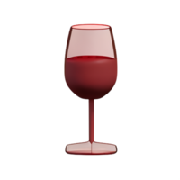 vin glas 3d tolkning ikon illustration png