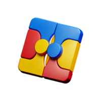 puzzle 3d interpretazione icona illustrazione png