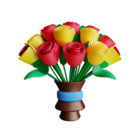 ramo de flores 3d representación icono ilustración png