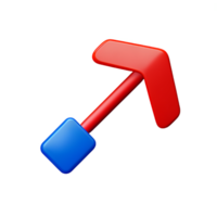 gebogen Pfeil 3d Rendern Symbol Illustration png