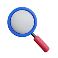 magnifying glass 3d rendering icon illustration png