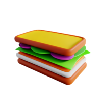 Sandwich 3d interpretazione icona illustrazione png