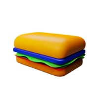 sandwich 3d rendering icon illustration png