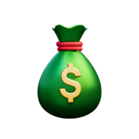 dinero bolso 3d representación icono ilustración png