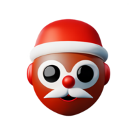 santa claus ansikte 3d tolkning ikon illustration png