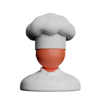 chef face 3d rendering icon illustration png