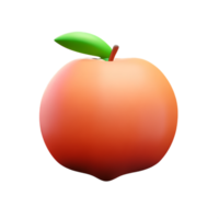 peach 3d rendering icon illustration png