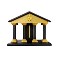 Bank 3d tolkning ikon illustration png