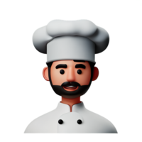 chef face 3d rendering icon illustration png