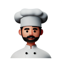 chef visage 3d le rendu icône illustration png